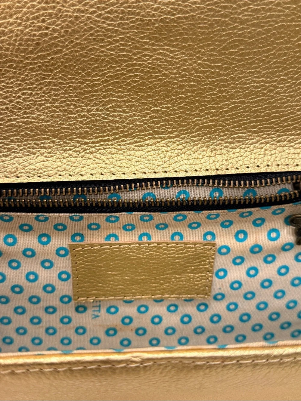Rare Vintage Genuine Argentine Leather Leopard - print, Gold Clutch